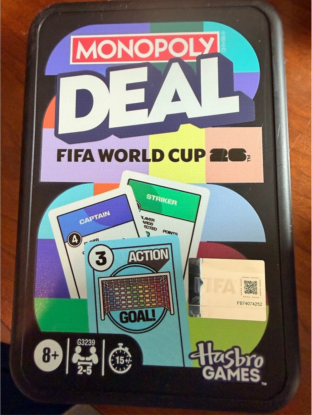 Monopoly FIFA World Cup 2026 Card Game Hasbro G3239 Tin 2-5 Players